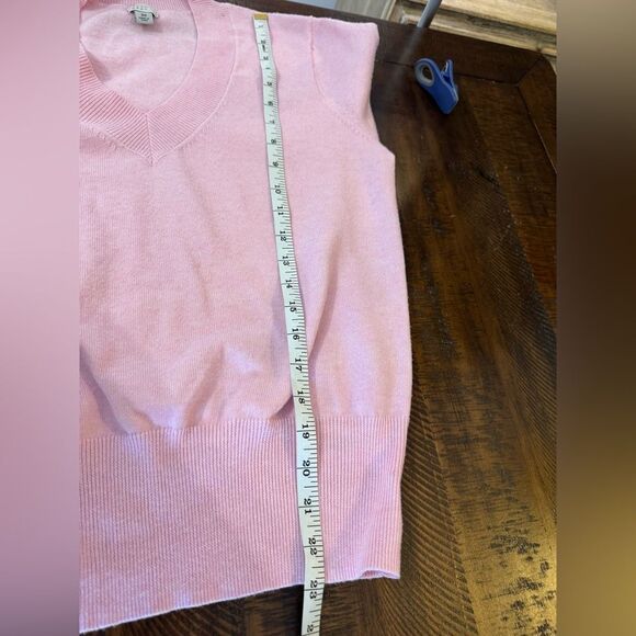 A New Day Heathered Pink Fine Gauge V-neck Sweater - Size Extra Small - Picture 6 of 7